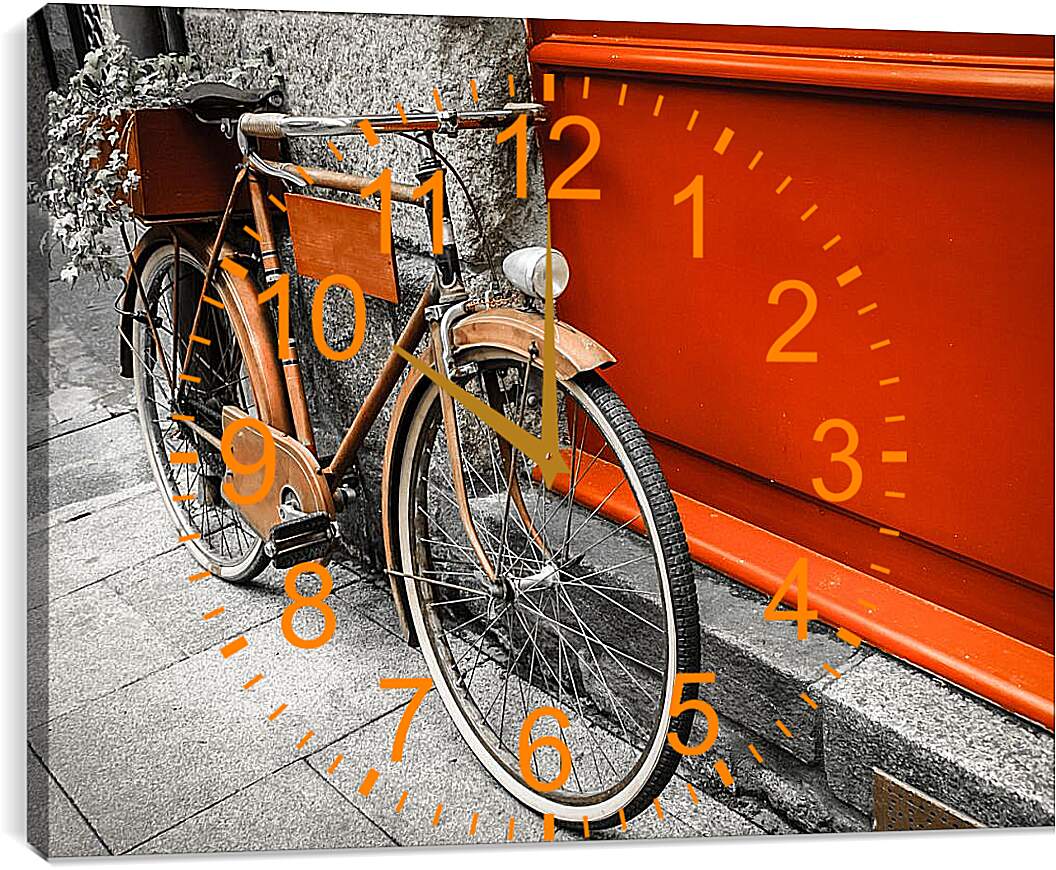 Часы картина - Ретро велосипед