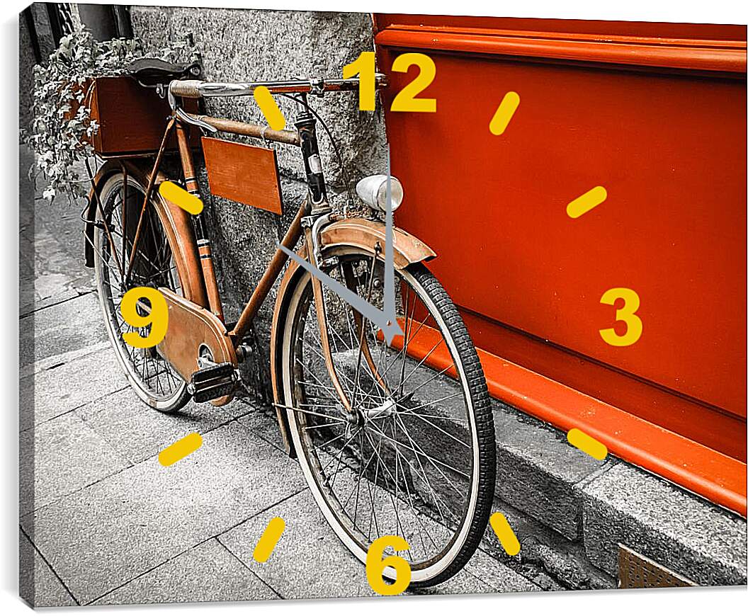 Часы картина - Ретро велосипед