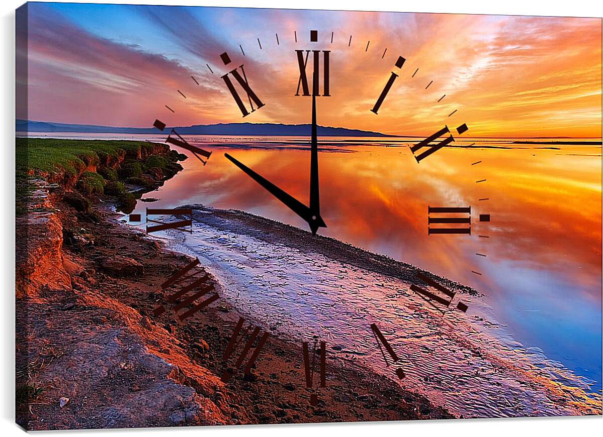 Часы картина - Объединение воды и неба