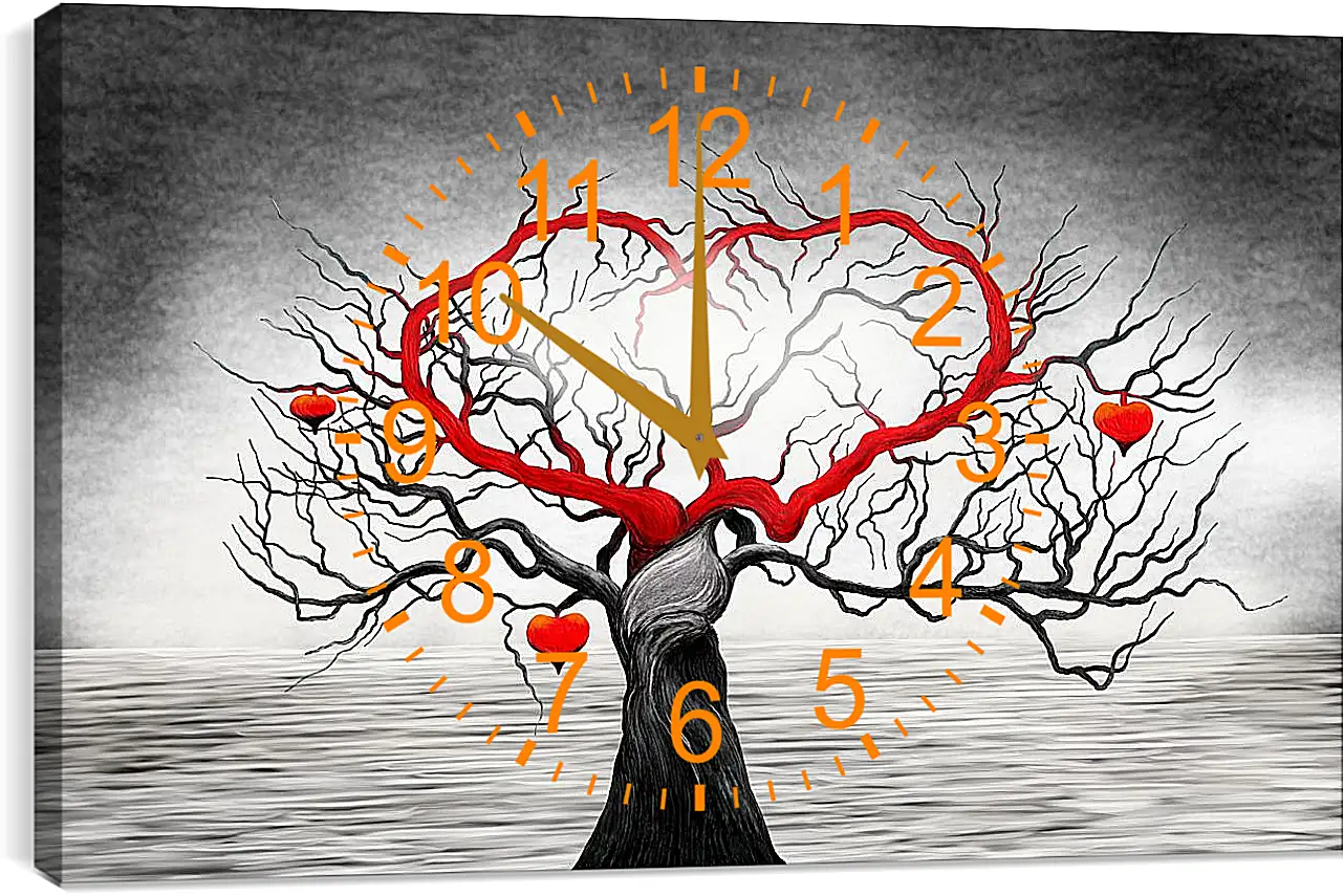 Часы картина - Сердце