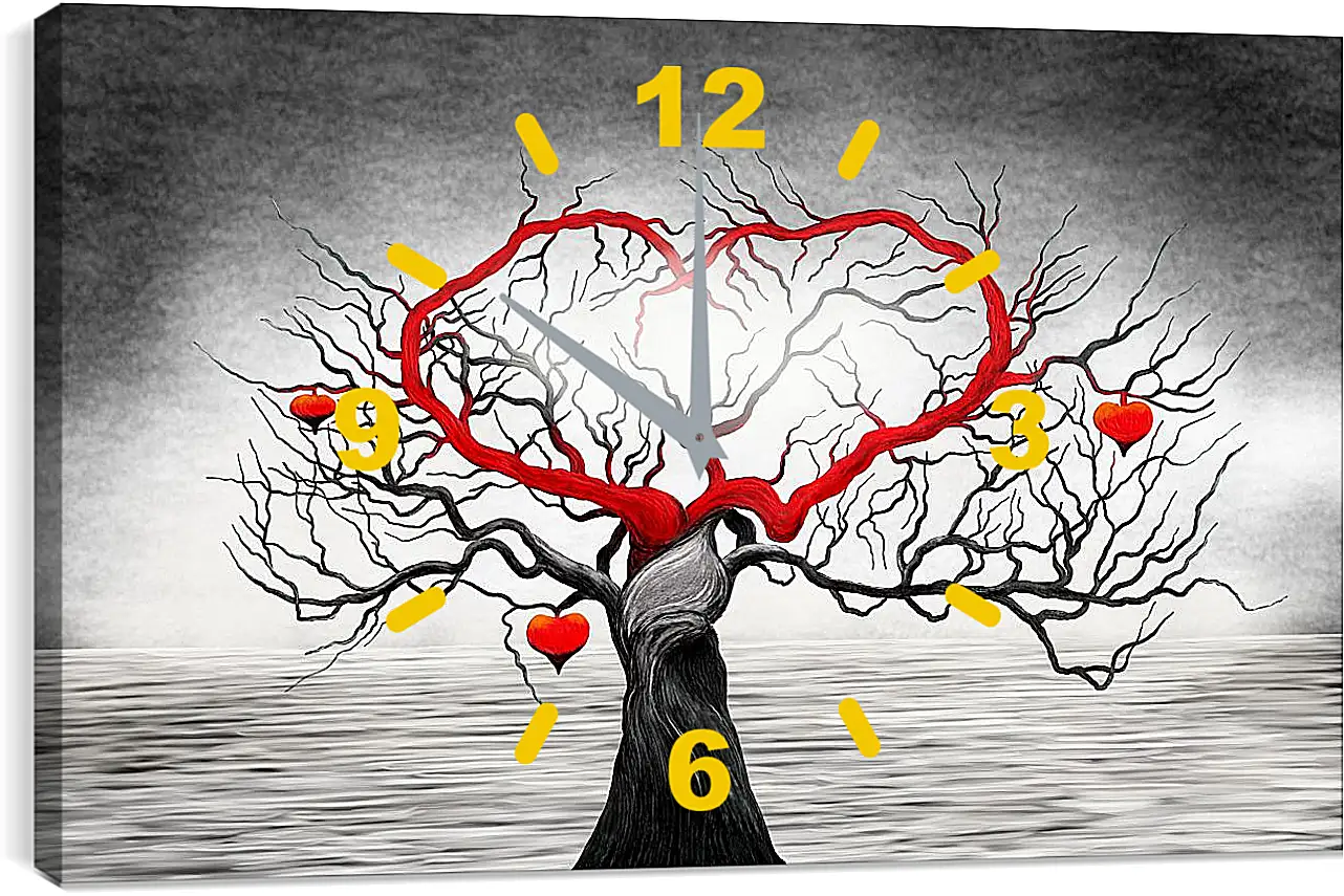 Часы картина - Сердце