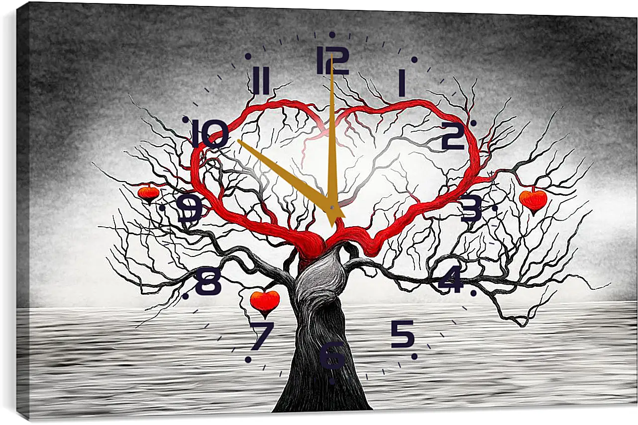 Часы картина - Сердце