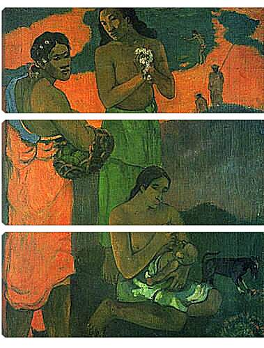 Модульная картина - Femmes sur le bord de la mer, ou Maternite I. Поль Гоген