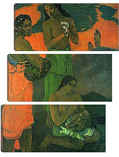 Модульная картина - Femmes sur le bord de la mer, ou Maternite I. Поль Гоген