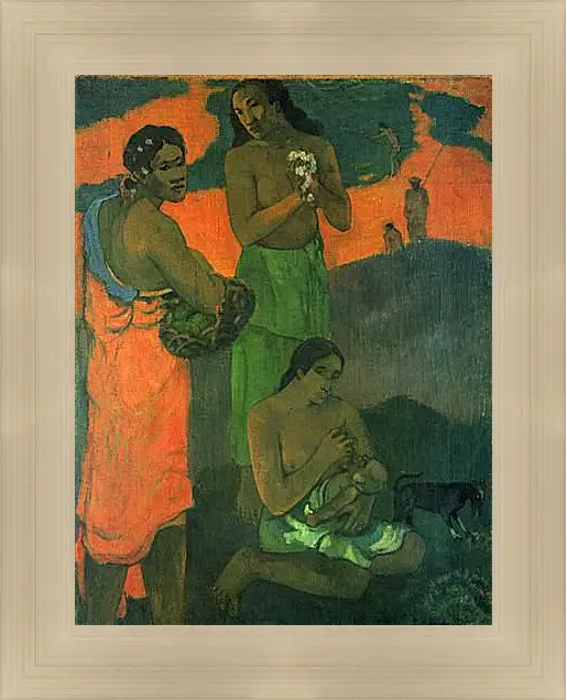 Картина в раме - Femmes sur le bord de la mer, ou Maternite I. Поль Гоген