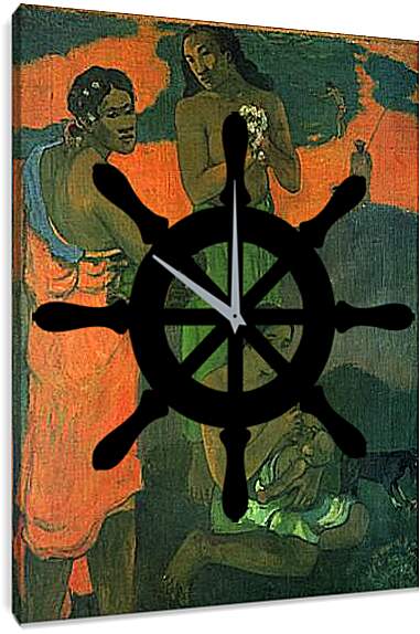 Часы картина - Femmes sur le bord de la mer, ou Maternite I. Поль Гоген