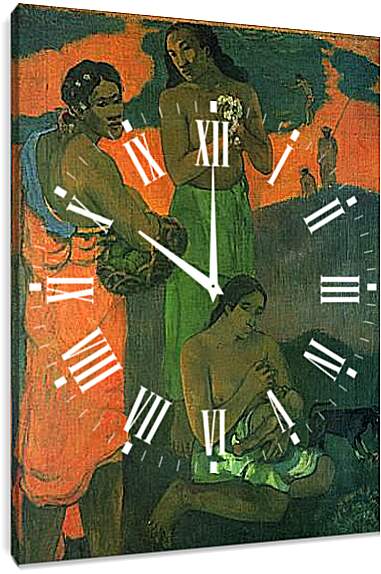 Часы картина - Femmes sur le bord de la mer, ou Maternite I. Поль Гоген