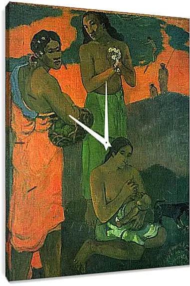 Часы картина - Femmes sur le bord de la mer, ou Maternite I. Поль Гоген