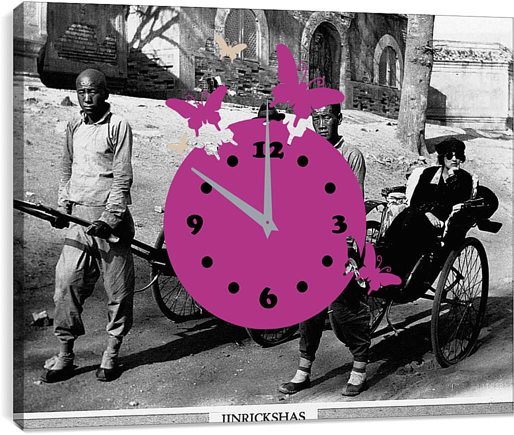 Часы картина - Рикши