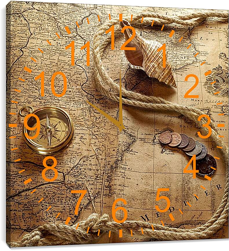Часы картина - Карта сокровищ