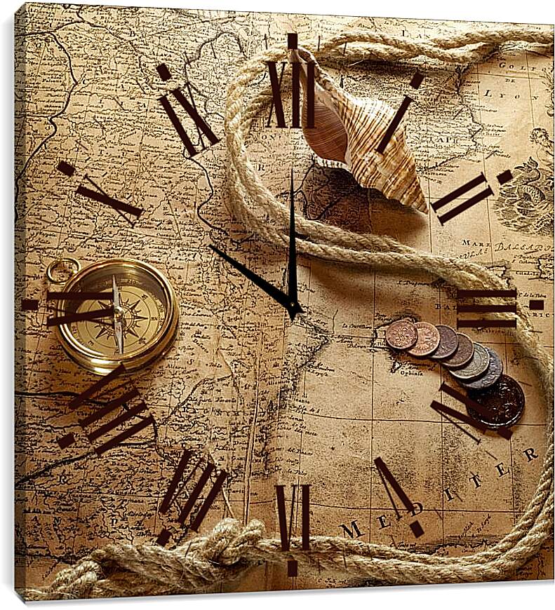 Часы картина - Карта сокровищ