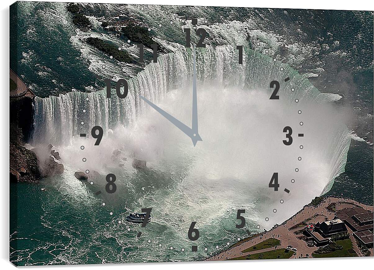Часы картина - Водопад с высоты птичьего полета