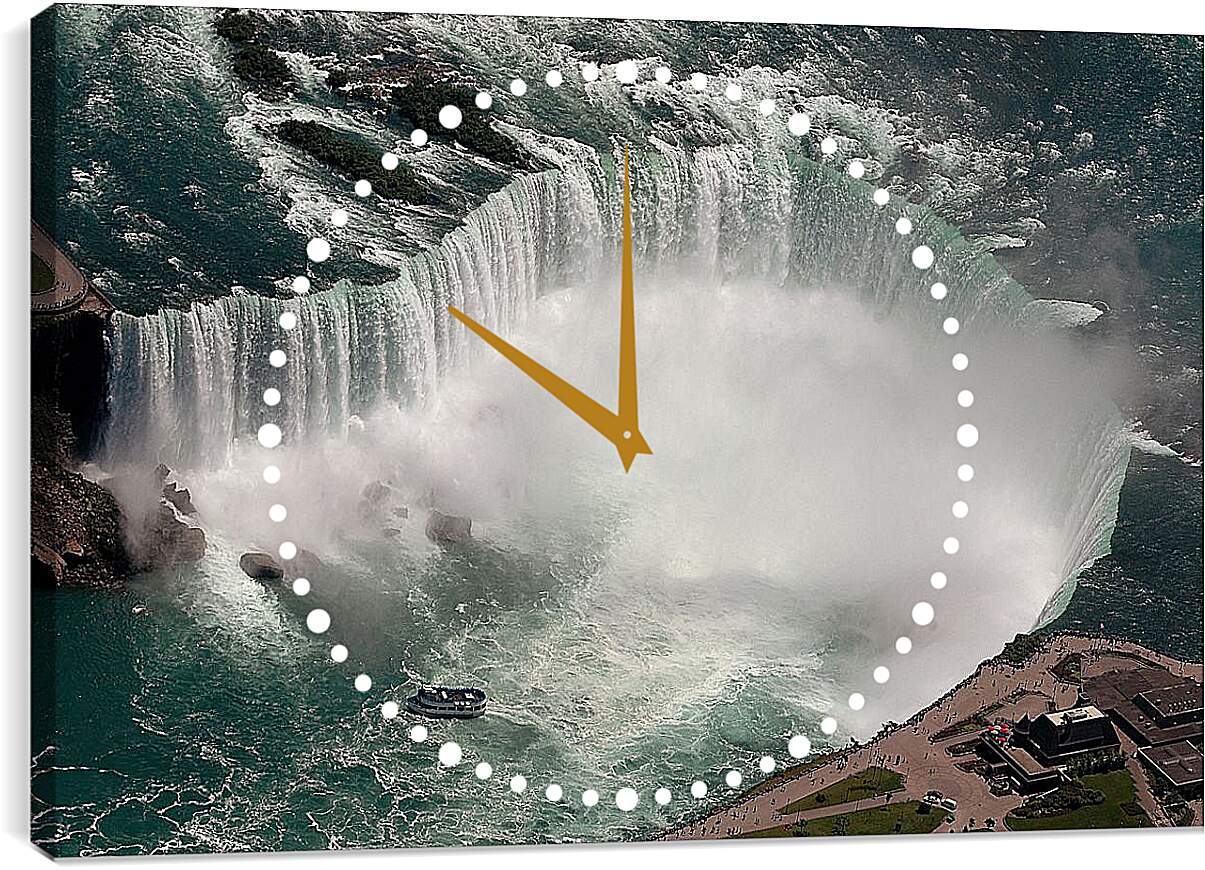 Часы картина - Водопад с высоты птичьего полета