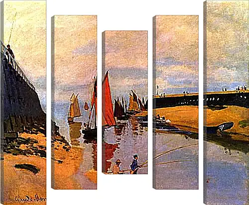 Модульная картина - Entrance to the Port of Trouville. Клод Моне