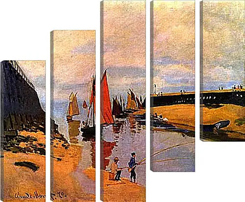 Модульная картина - Entrance to the Port of Trouville. Клод Моне