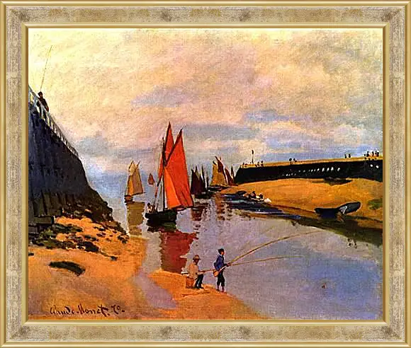 Картина в раме - Entrance to the Port of Trouville. Клод Моне