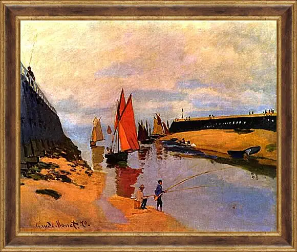 Картина в раме - Entrance to the Port of Trouville. Клод Моне