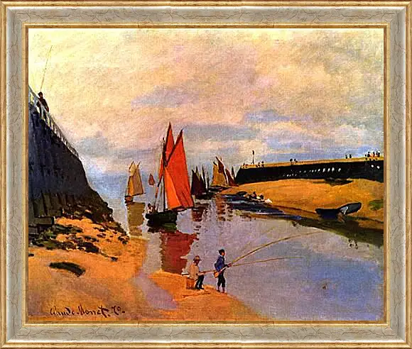 Картина в раме - Entrance to the Port of Trouville. Клод Моне