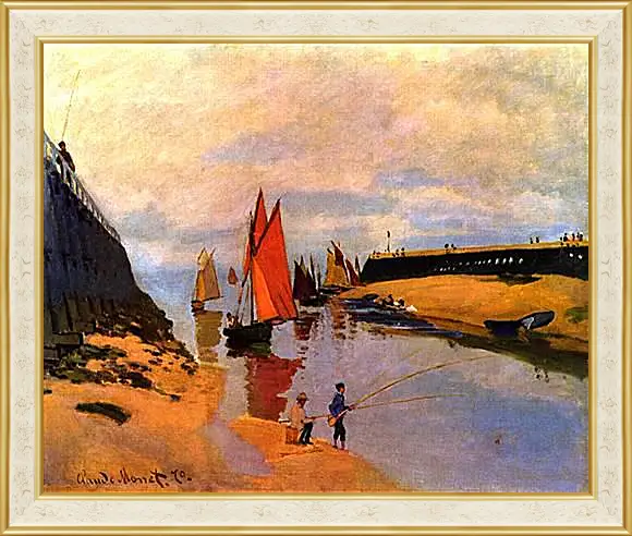 Картина в раме - Entrance to the Port of Trouville. Клод Моне