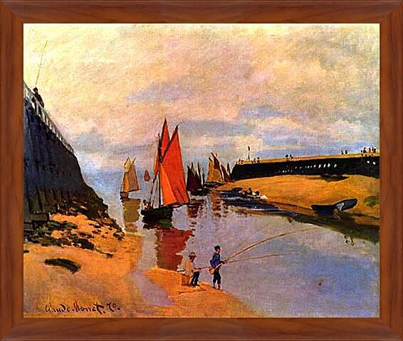 Картина в раме - Entrance to the Port of Trouville. Клод Моне