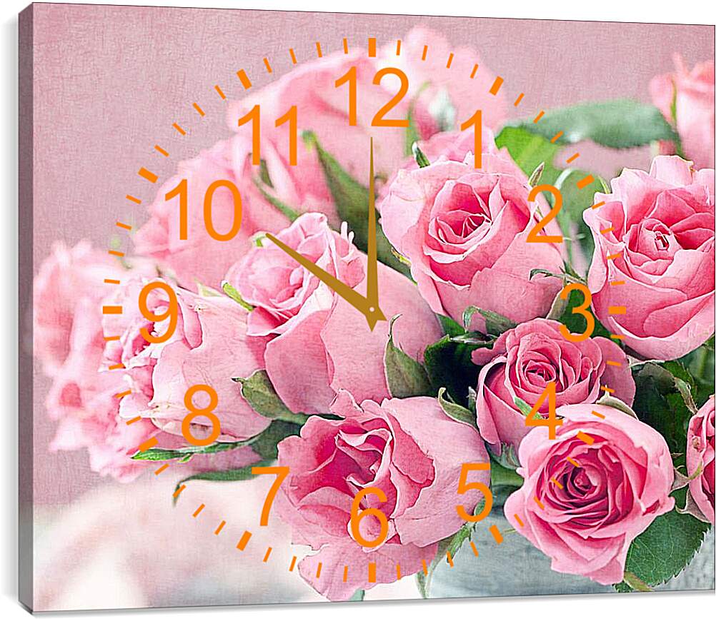 Часы картина - Букет роз
