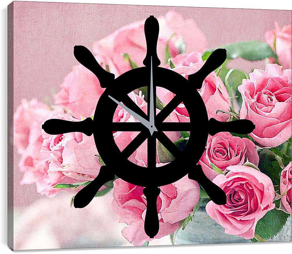 Часы картина - Букет роз