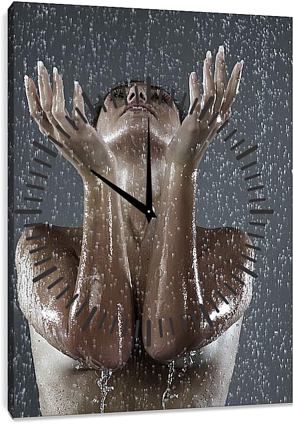 Часы картина - Дождь