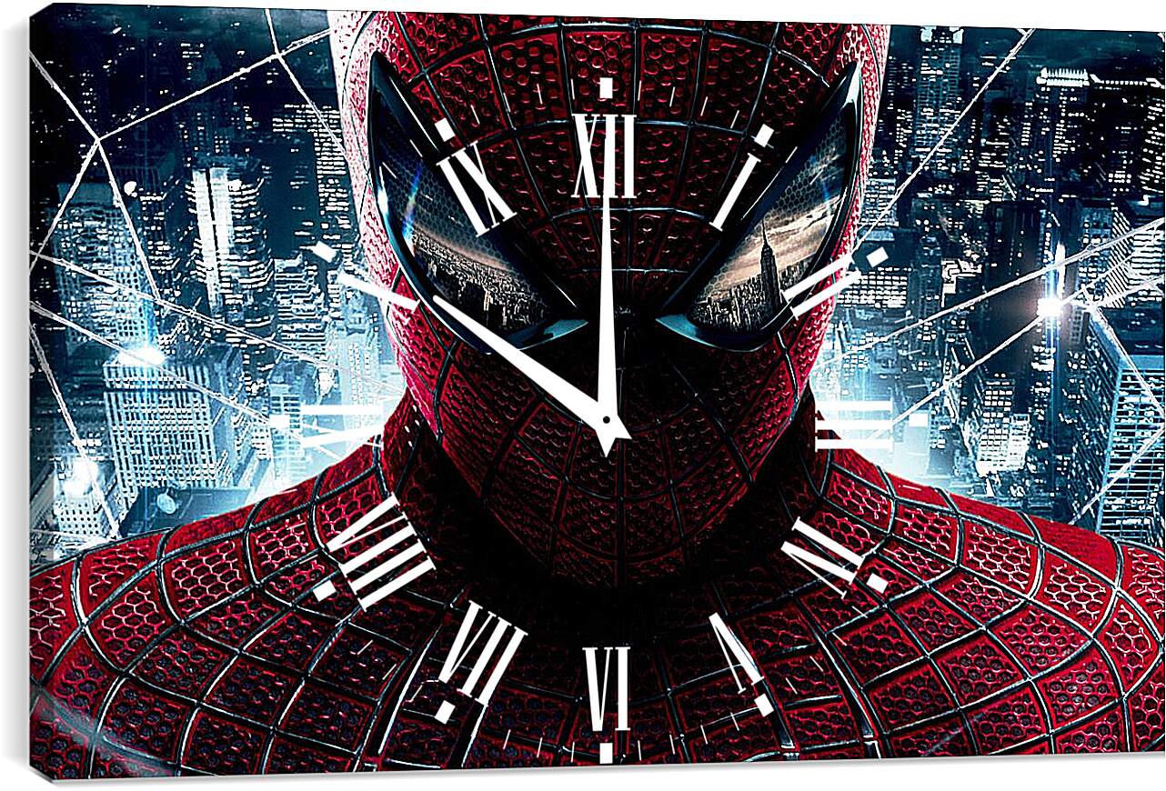 Часы картина - Человек паук. Отражение