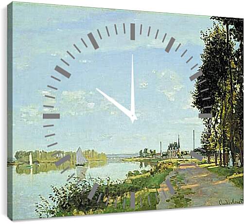 Часы картина - прогулка в аргентине. Клод Моне