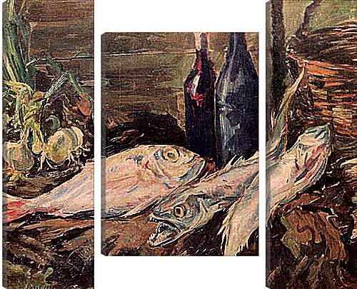 Модульная картина - Натюрморт с рыбами. Коровин Константин