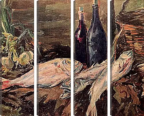 Модульная картина - Натюрморт с рыбами. Коровин Константин