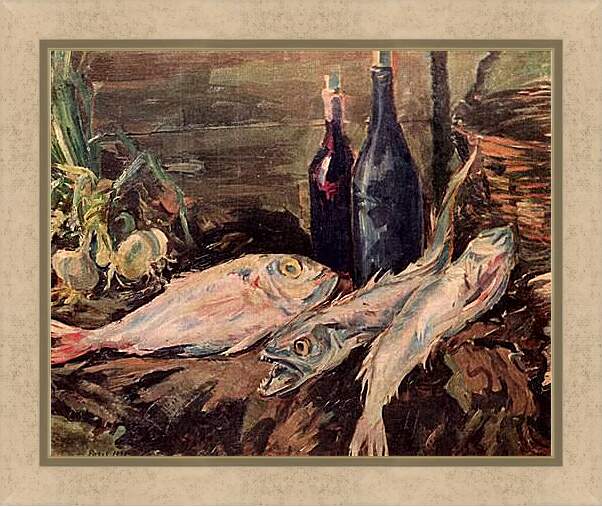 Картина в раме - Натюрморт с рыбами. Коровин Константин