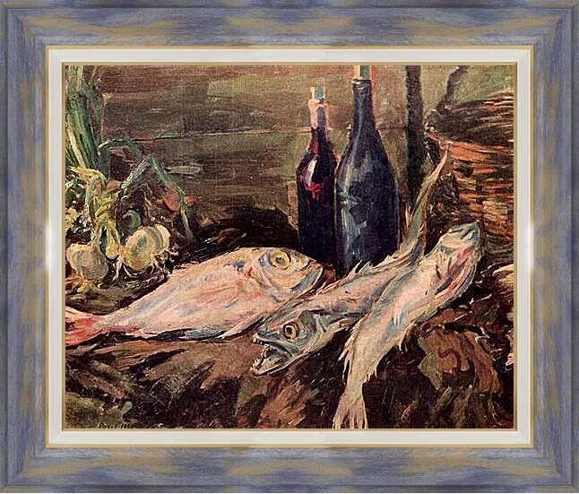 Картина в раме - Натюрморт с рыбами. Коровин Константин