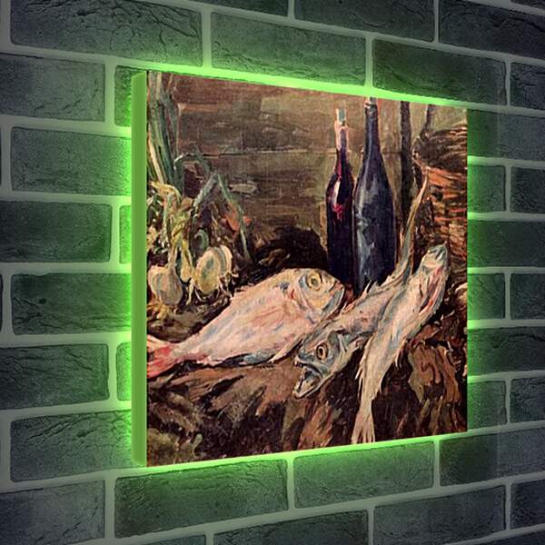 Лайтбокс световая панель - Натюрморт с рыбами. Коровин Константин