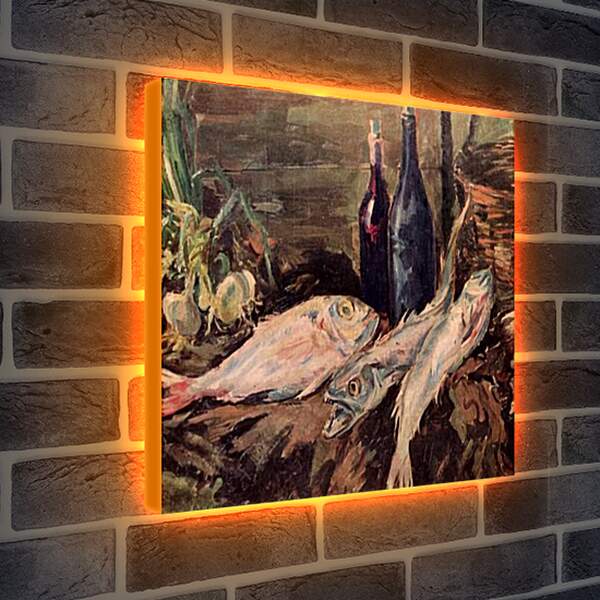 Лайтбокс световая панель - Натюрморт с рыбами. Коровин Константин