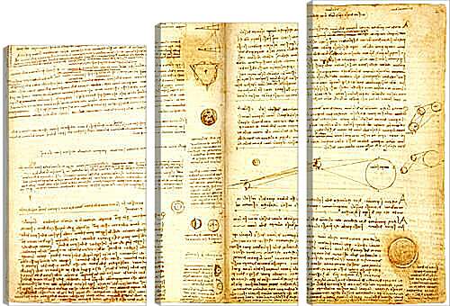 Модульная картина - Кодекс Хаммера. Леонардо да Винчи