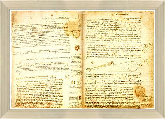 Картина в раме - Кодекс Хаммера. Леонардо да Винчи