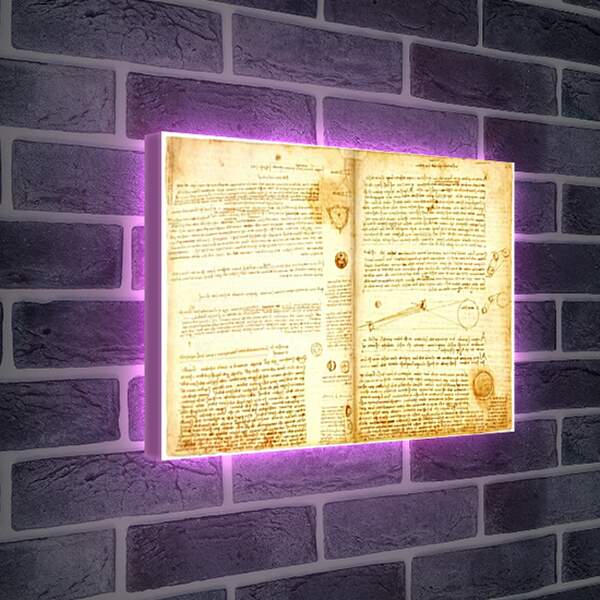 Лайтбокс световая панель - Кодекс Хаммера. Леонардо да Винчи