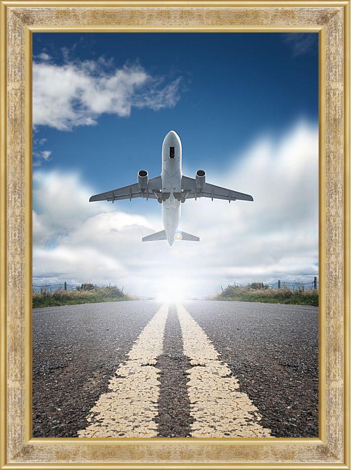 Картина в раме - Взлет самолета