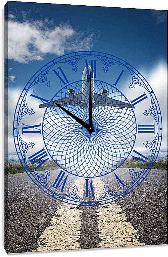 Часы картина - Взлет самолета