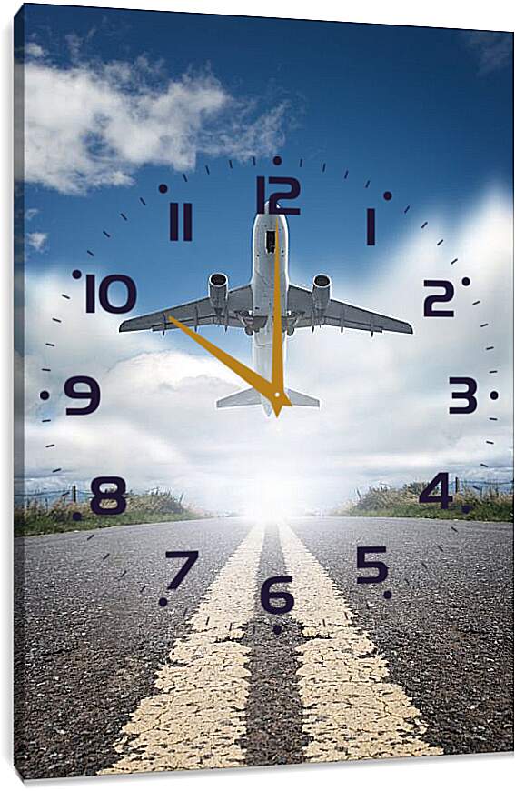 Часы картина - Взлет самолета