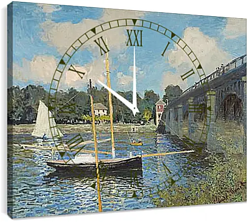 Часы картина - bridge in Arzhantee. Клод Моне