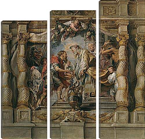 Модульная картина - Abraham ofrece el diezmo a Melquisedec. Питер Пауль Рубенс