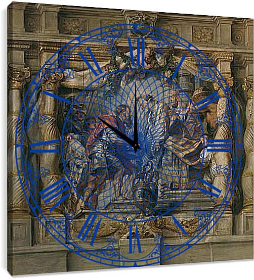 Часы картина - Abraham ofrece el diezmo a Melquisedec. Питер Пауль Рубенс