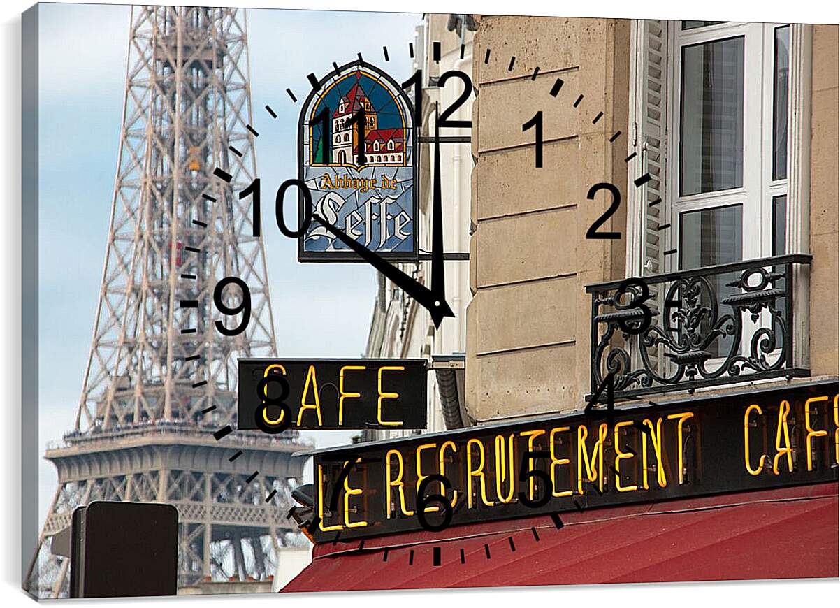 Часы картина - Кафе в Париже