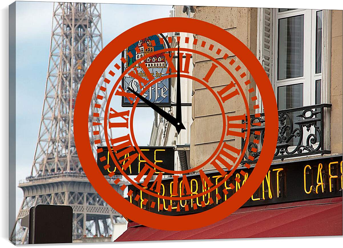 Часы картина - Кафе в Париже