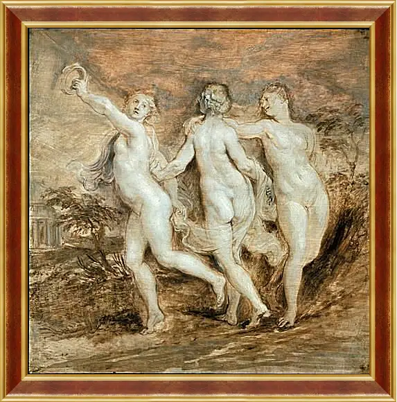 Картина в раме - The Three Graces. Питер Пауль Рубенс