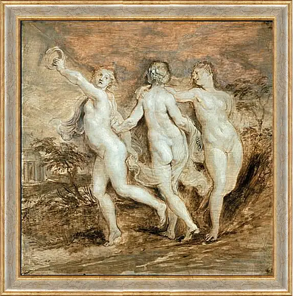 Картина в раме - The Three Graces. Питер Пауль Рубенс