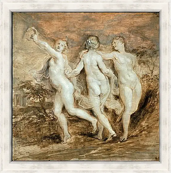 Картина в раме - The Three Graces. Питер Пауль Рубенс