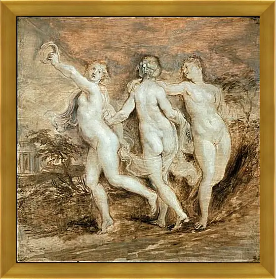 Картина в раме - The Three Graces. Питер Пауль Рубенс